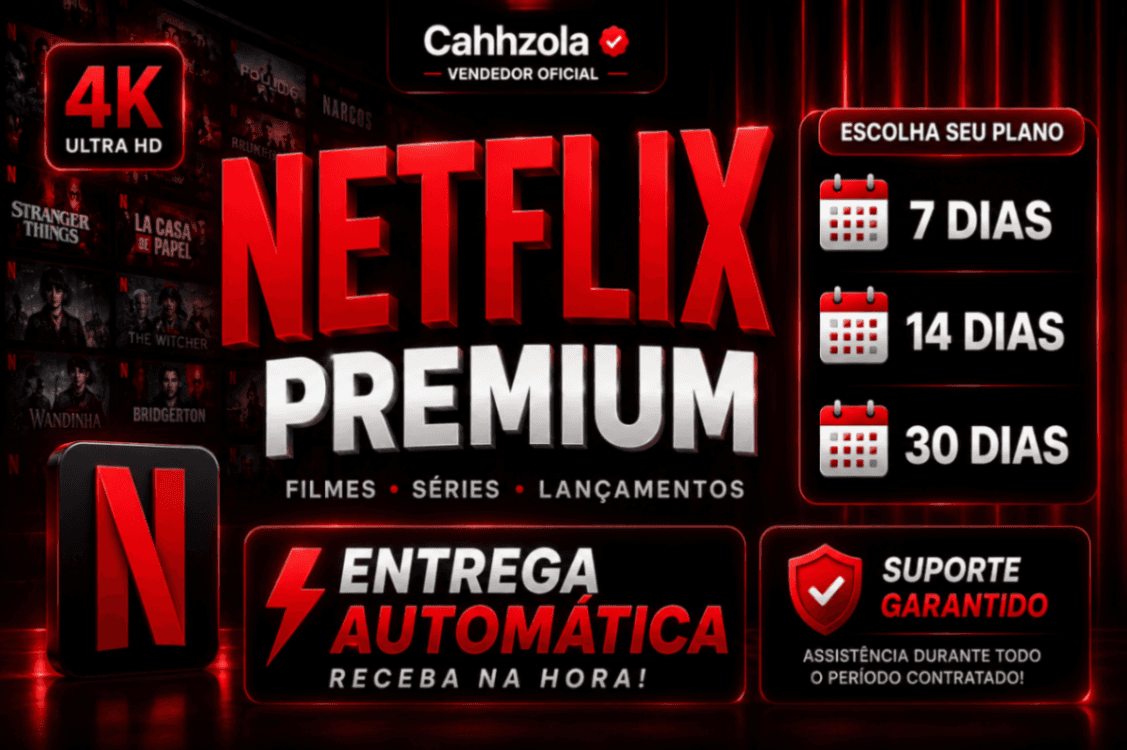 🎬 NETFLIX PREMIUM + BRINDE | ULTRA HD 4K | ⚡ ENTREGA AUTOMÁTICA 🚀